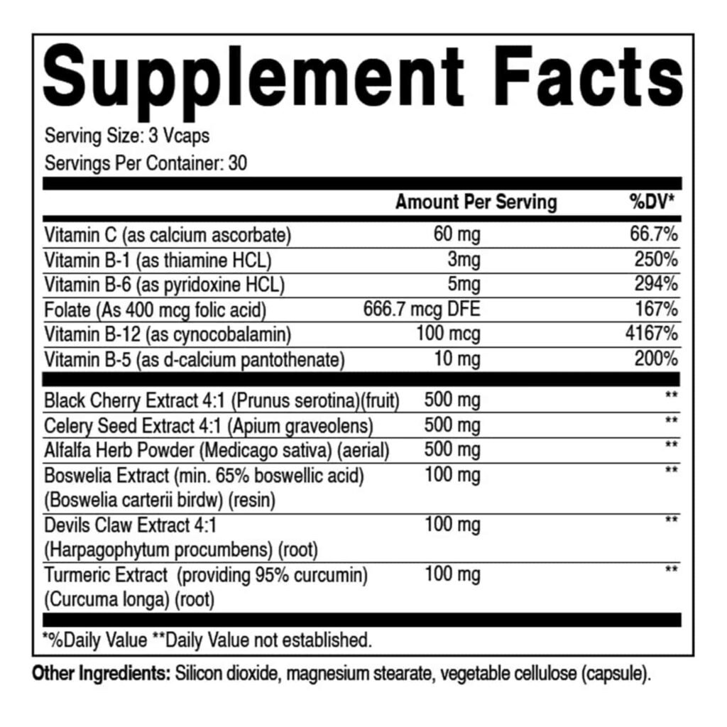 Supplement Facts - Uric Acid