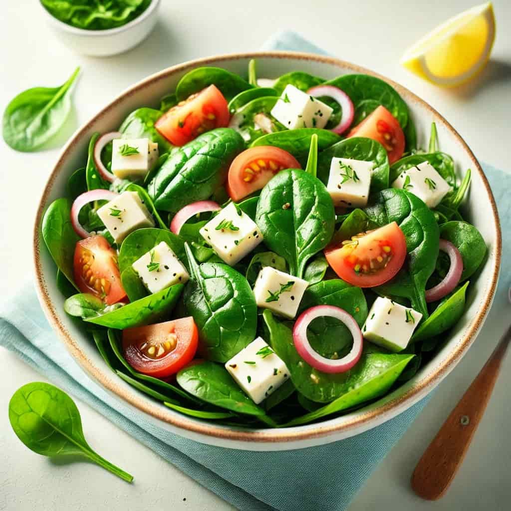 Palak (Spinach) and Paneer Salad