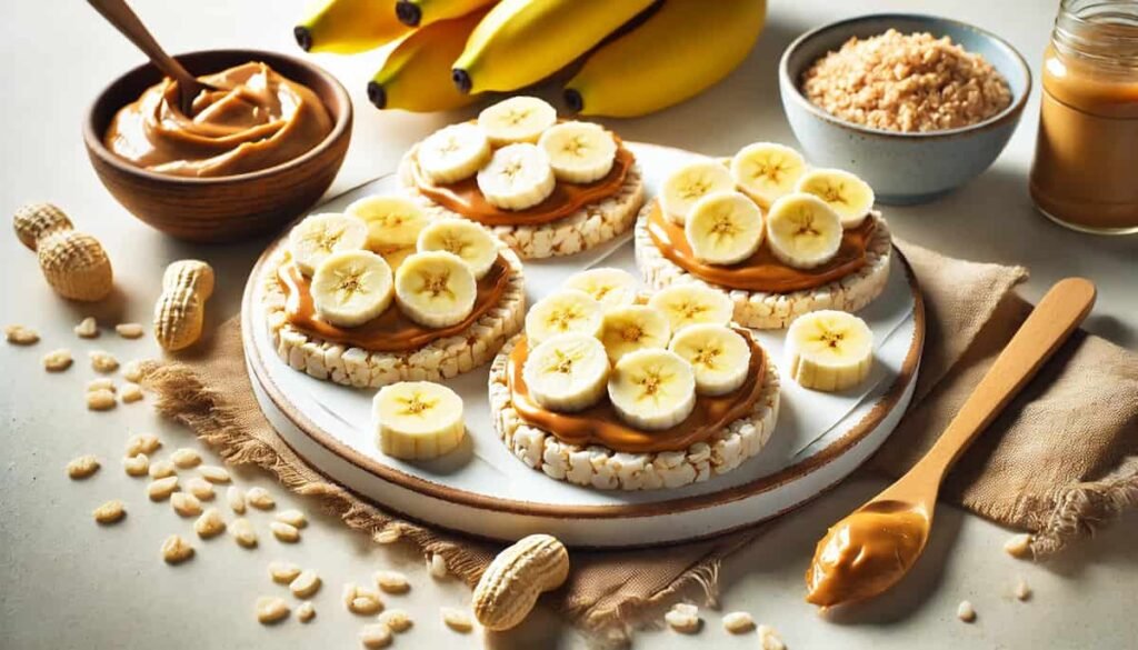 Rice Cakes with Peanut Butter and Banana